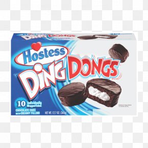 Chocolate Cake - Ding Dong Twinkie Cream Chocolate Cake Cupcake PNG