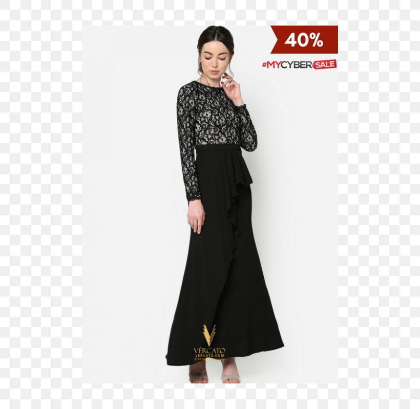 Dress Robe Baju Kurung Ruffle Fashion, PNG, 500x800px, Dress, Baju Kurung, Black, Chiffon, Clothing Download Free