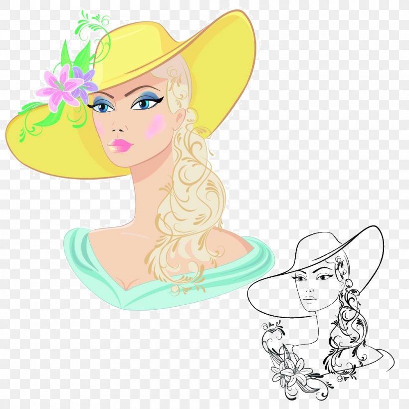 Royalty-free Woman Hat Stock Photography Clip Art, PNG, 1000x1000px, Royaltyfree, Art, Drawing, Fashion Accessory, Fictional Character Download Free