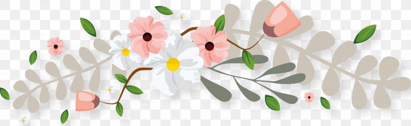 Flower Floral Design Watercolor Painting, PNG, 2557x789px, Flower, Blossom, Branch, Cut Flowers, Flora Download Free