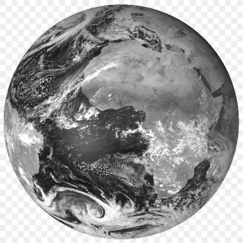 Low Earth Orbit Meteosat 8 Black And White, PNG, 3624x3624px, Earth, Black, Black And White, Geocentric Orbit, Intensity Download Free