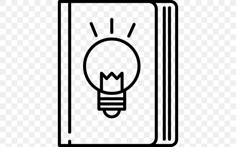 Incandescent Light Bulb Book, PNG, 512x512px, Incandescent Light Bulb, Area, Black, Black And White, Book Download Free
