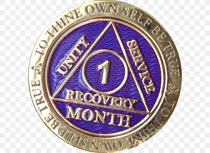 Sobriety Coin Alcoholics Anonymous Medal, PNG, 600x600px, Sobriety Coin, Alcoholics Anonymous, Badge, Blue, Brand Download Free