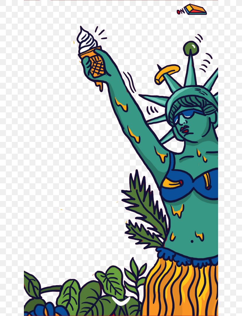 Statue Of Liberty Cartoon Clip Art, PNG, 658x1069px, Watercolor, Cartoon, Flower, Frame, Heart Download Free