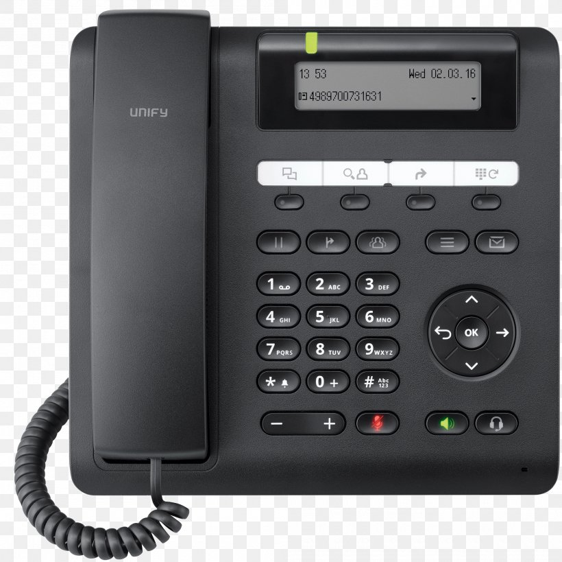 Telephone Unify OpenScape Desk Phone IP 55G VoIP Phone Unify Software And Solutions GmbH & Co. KG. Unify OpenScape Desk Phone CP200, PNG, 2000x1998px, Telephone, Answering Machine, Avaya, Business Telephone System, Caller Id Download Free