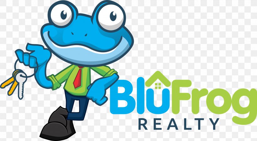 BluFrog Realty Jamestown, ND House Real Estate Estate Agent, PNG, 2480x1360px, Blufrog Realty Jamestown Nd, Amphibian, Area, Brand, Cartoon Download Free
