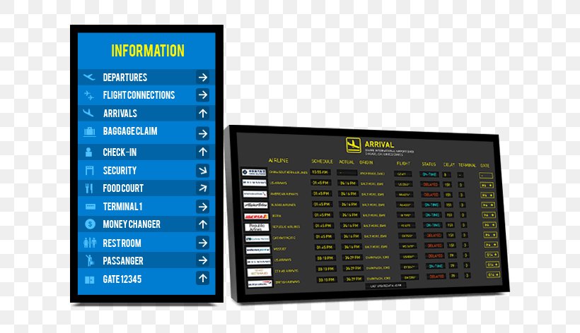 Digital Signs Flight Information Display System Signage Display Device, PNG, 732x472px, Digital Signs, Bulletin Board, Business, Communication, Display Device Download Free