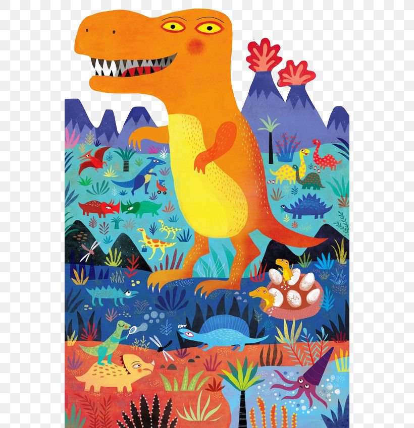 Jigsaw Puzzle Tyrannosaurus Triceratops Microsoft Puzzle Safari, PNG, 564x849px, Jigsaw Puzzle, Acrylic Paint, Art, Artwork, Cardboard Download Free