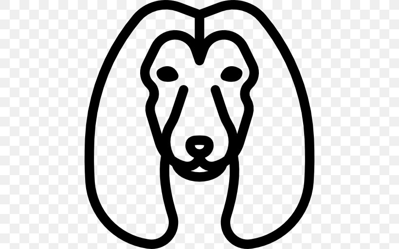 Basset Hound Afghan Hound Greyhound Snout Clip Art, PNG, 512x512px, Basset Hound, Afghan Hound, Black And White, Dog, Dog Breed Download Free
