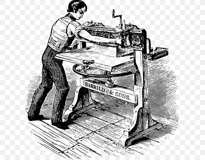 Paper Printing Press Offset Printing Clip Art, PNG, 617x640px, Paper, Art, Black And White, Bookbinding, Drawing Download Free