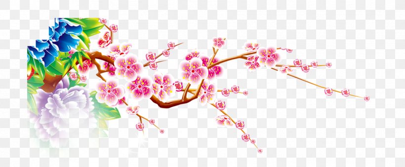 Plum Blossom Red Graphic Design, PNG, 1776x736px, Plum Blossom, Branch, Chinese New Year, Chinesischer Knoten, Designer Download Free