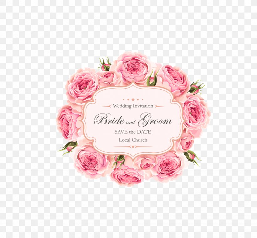 Wedding Invitation Rose Pink Euclidean Vector, PNG, 1745x1616px, Wedding Invitation, Cut Flowers, Decorative Arts, Decoupage, Floral Design Download Free