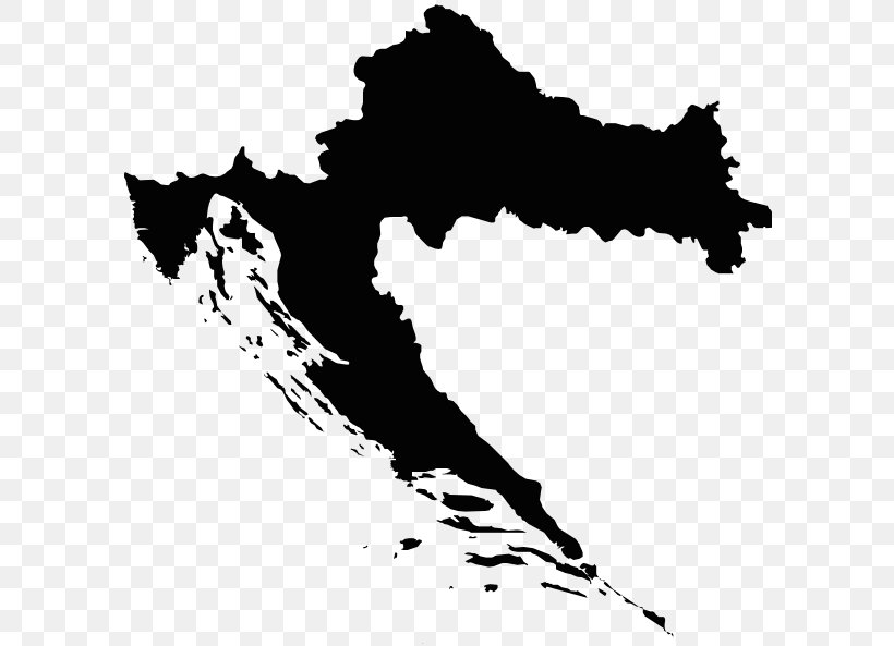 Croatia Vector Map Royalty-free, PNG, 600x593px, Croatia, Art, Black, Black And White, Flag Of Croatia Download Free