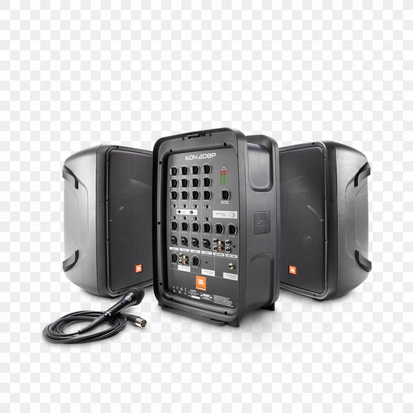 Microphone Public Address Systems JBL EON208P Loudspeaker, PNG, 1200x1200px, Microphone, Akg Acoustics, Audio, Audio Mixers, Electronics Download Free