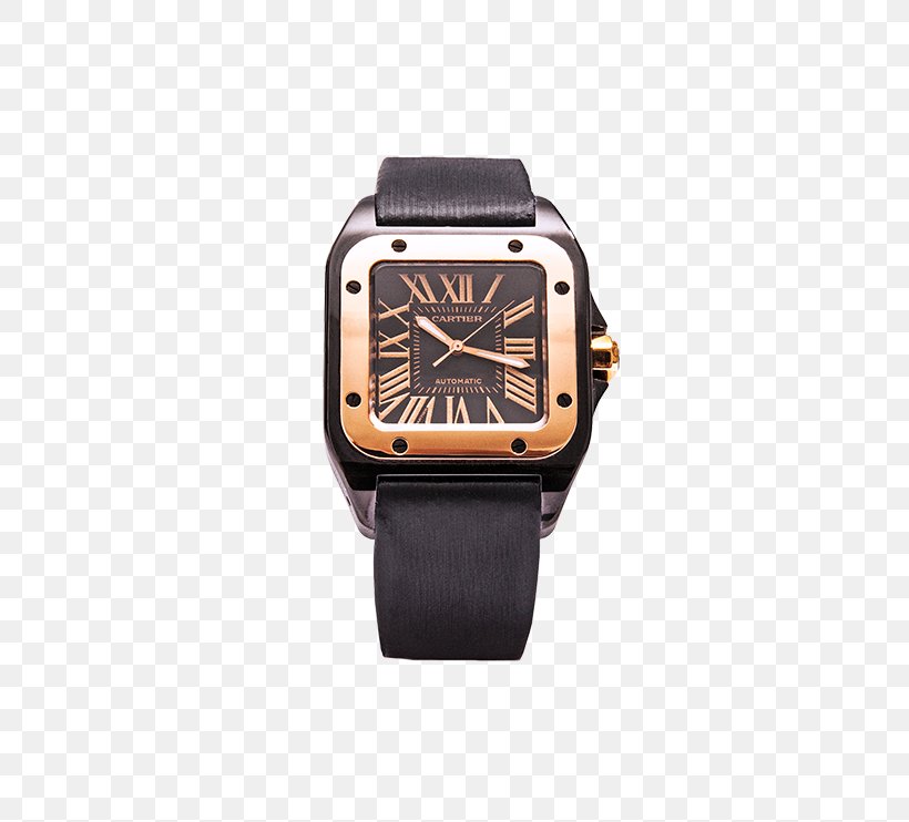 Watch Strap Cartier Santos 100 Gold, PNG, 500x742px, Watch, Automatic Watch, Brand, Brown, Cartier Download Free