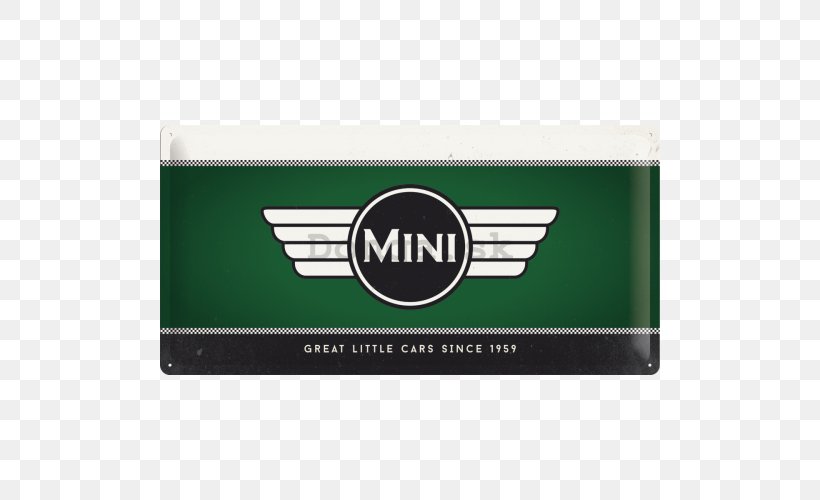 MINI Cooper Car Mini Moke Mini Clubman, PNG, 500x500px, Mini, Brand, Car, Cooper, Enamel Sign Download Free