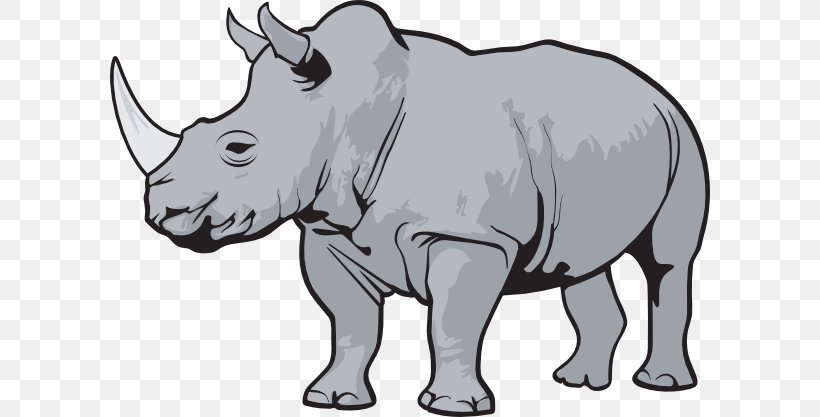 Rhinoceros Clip Art, PNG, 600x417px, Rhinoceros, Black And White, Black Rhinoceros, Cattle Like Mammal, Elephants And Mammoths Download Free