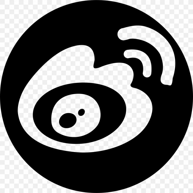 Sina Weibo Social Media Clip Art, PNG, 980x980px, Sina Weibo, Black, Black And White, Freeweibo, Logo Download Free