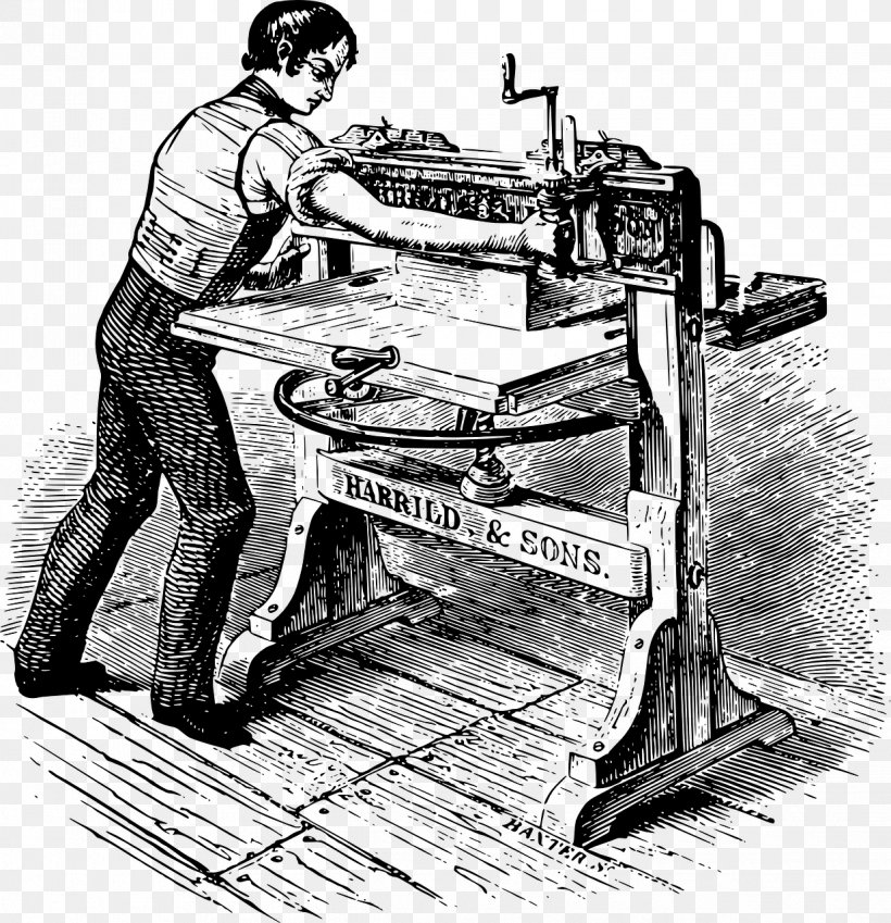 Paper Printing Press THE ART OF BOOKBINDING. A PRACTICAL TREATISE. Clip Art, PNG, 1235x1280px, Paper, Art, Black And White, Drawing, Human Behavior Download Free