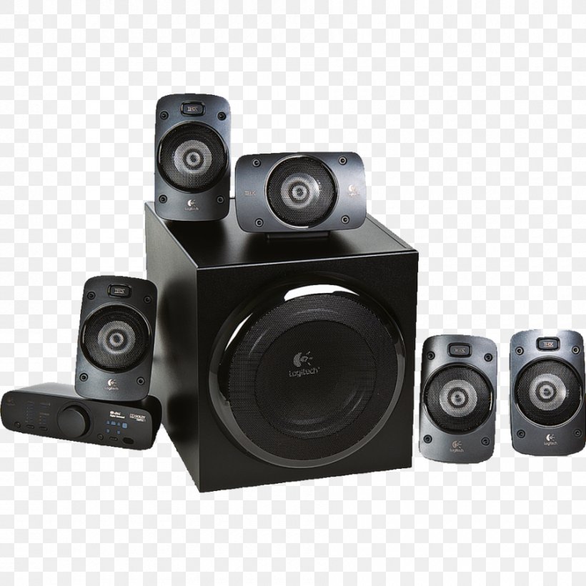 Logitech Z906 Loudspeaker 5.1 Surround Sound, PNG, 900x900px, 51 Surround Sound, Logitech Z906, Audio, Audio Equipment, Camera Lens Download Free