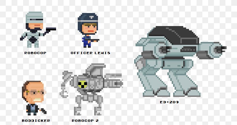 Robot ED-209 Raven Pixel Art RoboCop, PNG, 770x432px, Robot, Arts, Automotive Ignition Part, Bit, Character Download Free