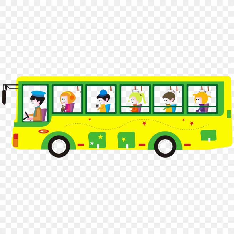 Bus Cartoon Public Transport, PNG, 1000x1000px, Bus, Advertising, Area,  Art, Cartoon Download Free