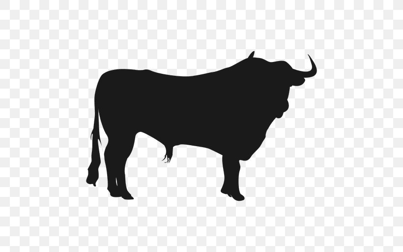 Cattle Bull Vector Graphics Silhouette Illustration, PNG, 512x512px, Cattle, Art, Bovine, Bull, Cowgoat Family Download Free