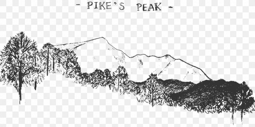 Pikes Peak The Rocky Mountains, Landers Peak Lander Peak Clip Art, PNG, 960x480px, Pikes Peak, Artwork, Black And White, Drawing, Lander Peak Download Free