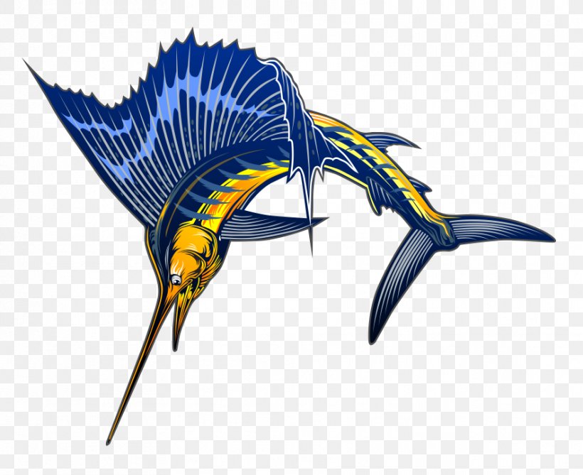 Sailfish Atlantic Blue Marlin Clip Art, PNG, 886x723px, Sailfish, Atlantic Blue Marlin, Beak, Bird, Feather Download Free