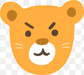 Bear - Angry Bear Cartoon Face PNG