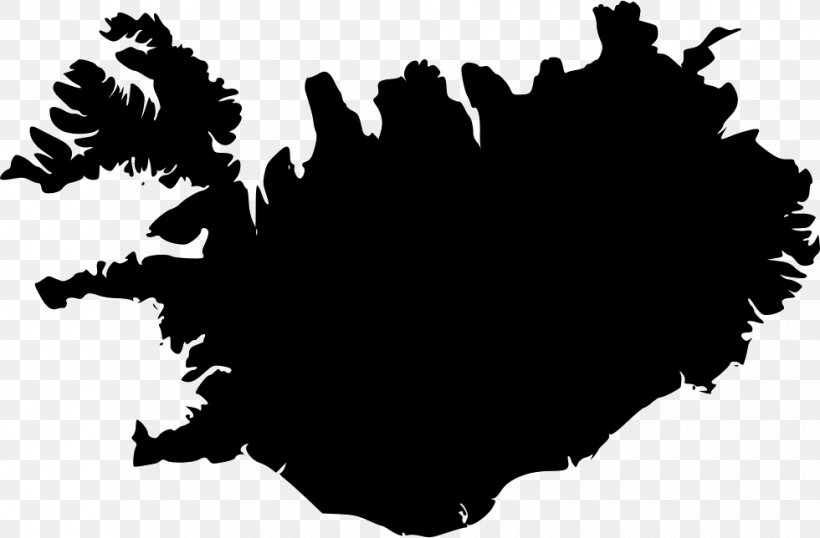 Iceland Vector Map, PNG, 980x644px, Iceland, Black, Black And White, Leaf, Map Download Free