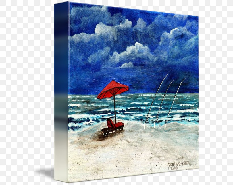 Painting Picture Frames Sea Umbrella Father's Day, PNG, 595x650px, Painting, Father, Heat, Microsoft Azure, Ocean Download Free