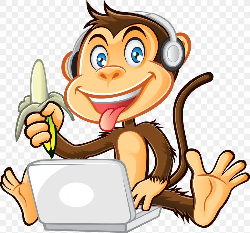 Monkey Cartoon Royalty-free Clip Art, PNG, 3959x3690px, Monkey, Artwork, Cartoon, Computer, Drawing Download Free