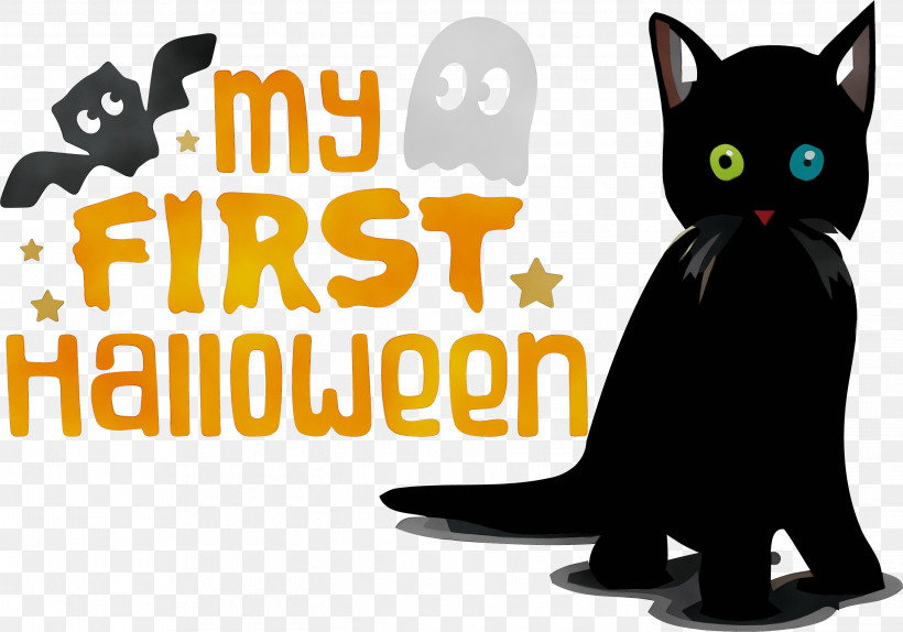 Kitten Black Cat American Shorthair Whiskers Snout, PNG, 2745x1924px, Happy Halloween, American Shorthair, Black Cat, Cat, Catlike Download Free