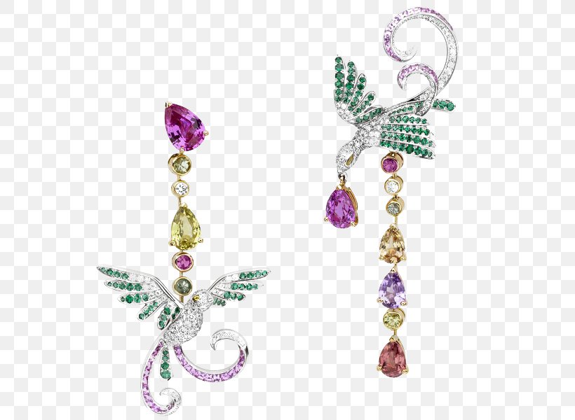 Earring Bird Van Cleef & Arpels Jewellery Diamond, PNG, 600x600px, Earring, Amethyst, Bird, Birdofparadise, Bitxi Download Free