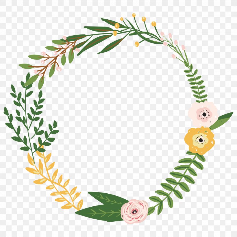 Drawing Wreath, PNG, 3000x3000px, Drawing, Decor, Floral Design, Flower, Gratis Download Free