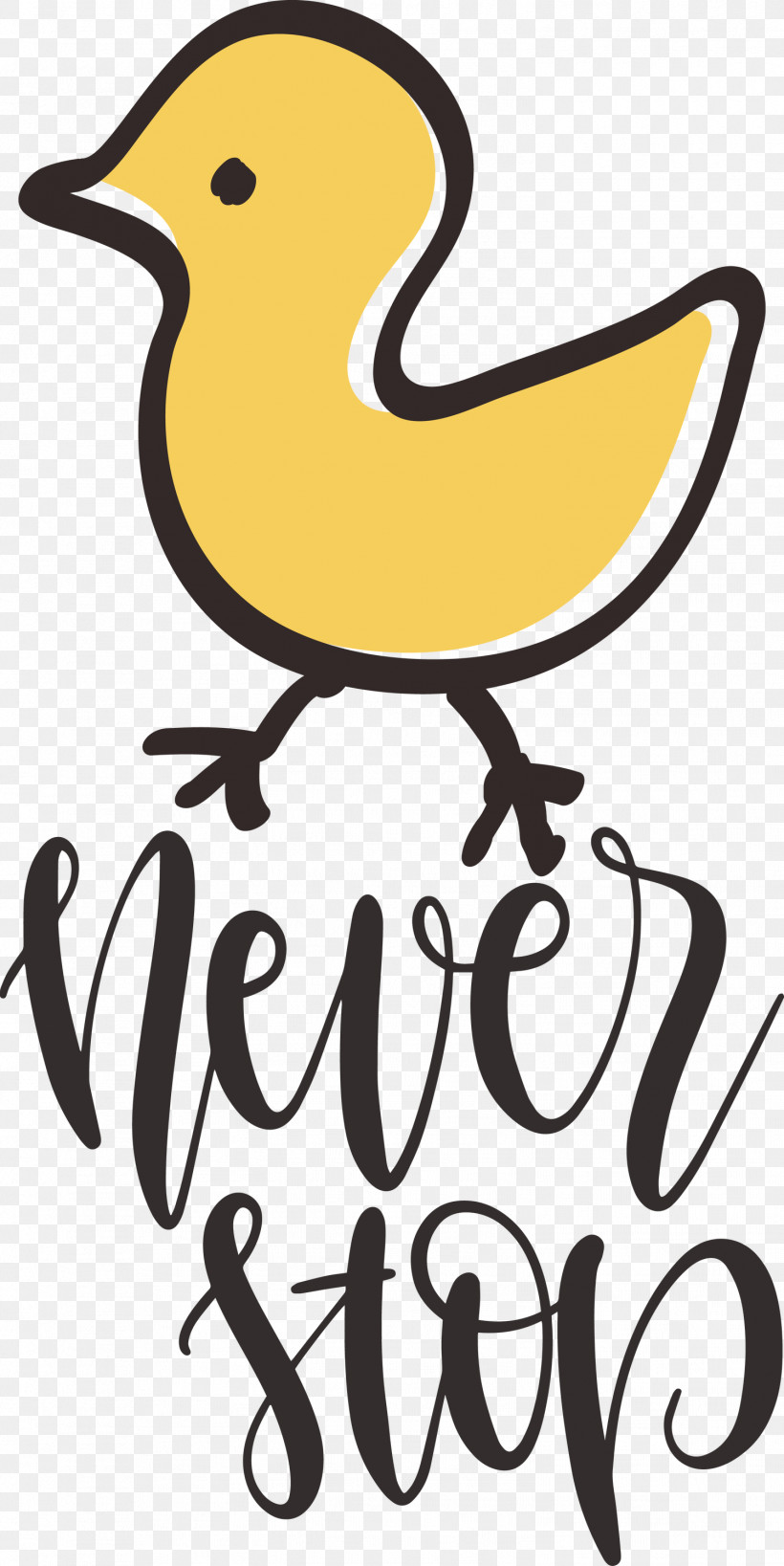 Never Stop Motivational Inspirational, PNG, 1502x2999px, Never Stop, Beak, Birds, Cartoon, Duck Download Free