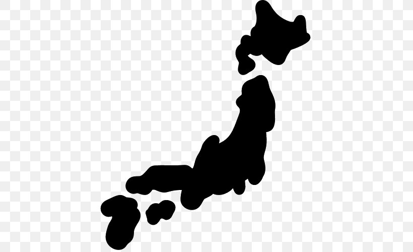 Japan Map, PNG, 500x500px, Japan, Black, Black And White, Dog Like Mammal, Flag Of Japan Download Free