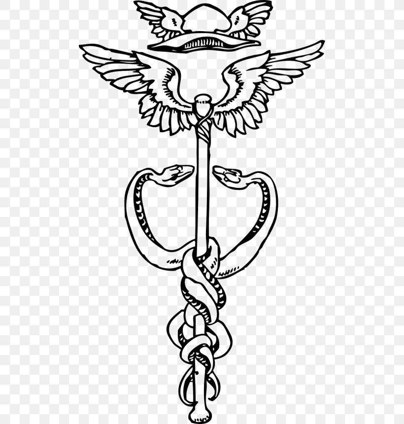 Staff Of Hermes Medicine Snake Symbol, PNG, 500x860px, Hermes, Artwork, Black And White, Caduceus As A Symbol Of Medicine, Fictional Character Download Free