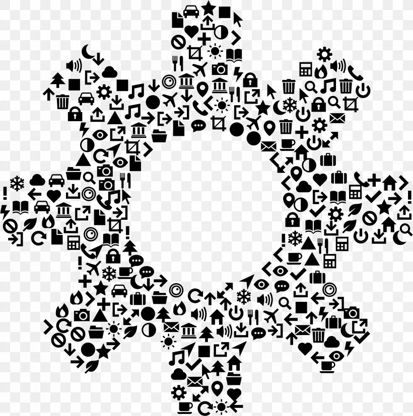 Symbol Gear Clip Art, PNG, 2294x2314px, Symbol, Area, Black, Black And White, Carnivoran Download Free