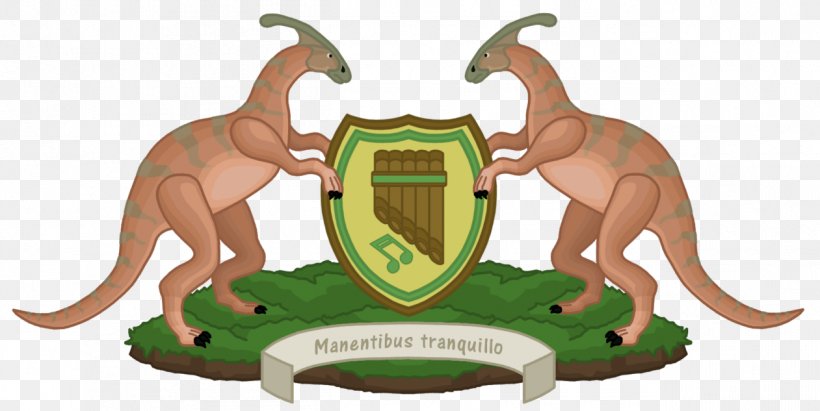 Coat Of Arms Dinosaur Parasaurolophus Reptile Tyrannosaurus, PNG, 1261x633px, Coat Of Arms, Animal Figure, Art, Deviantart, Digital Art Download Free