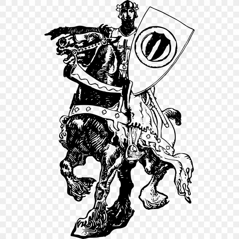 Horse Knight Clip Art, PNG, 2400x2400px, Horse, Art, Black And White, Comics Artist, Costume Design Download Free