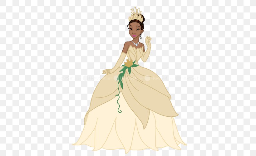 Tiana Gown Character Bride, PNG, 500x500px, Watercolor, Cartoon, Flower, Frame, Heart Download Free