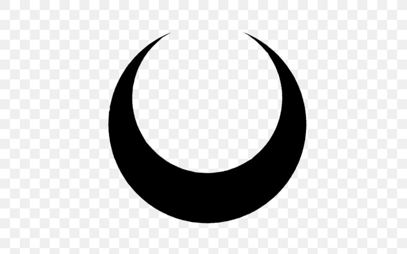 Crescent Circle White Black M Clip Art, PNG, 512x512px, Crescent, Black, Black And White, Black M, Symbol Download Free