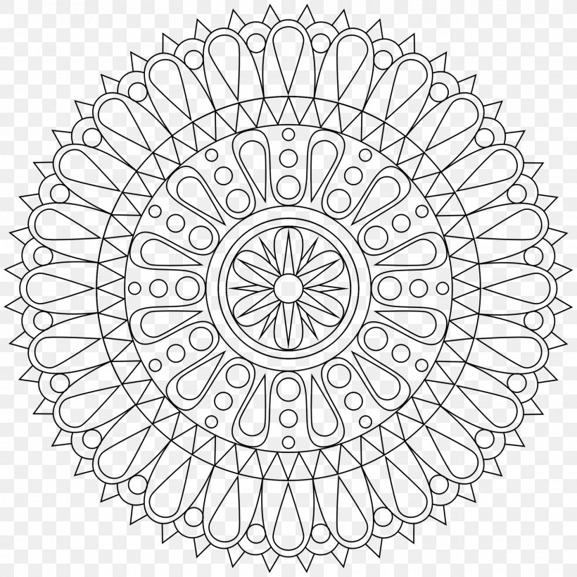 Coloring Book Mandala Meditation Adult, PNG, 1600x1600px, Coloring Book, Adult, Area, Black And White, Book Download Free