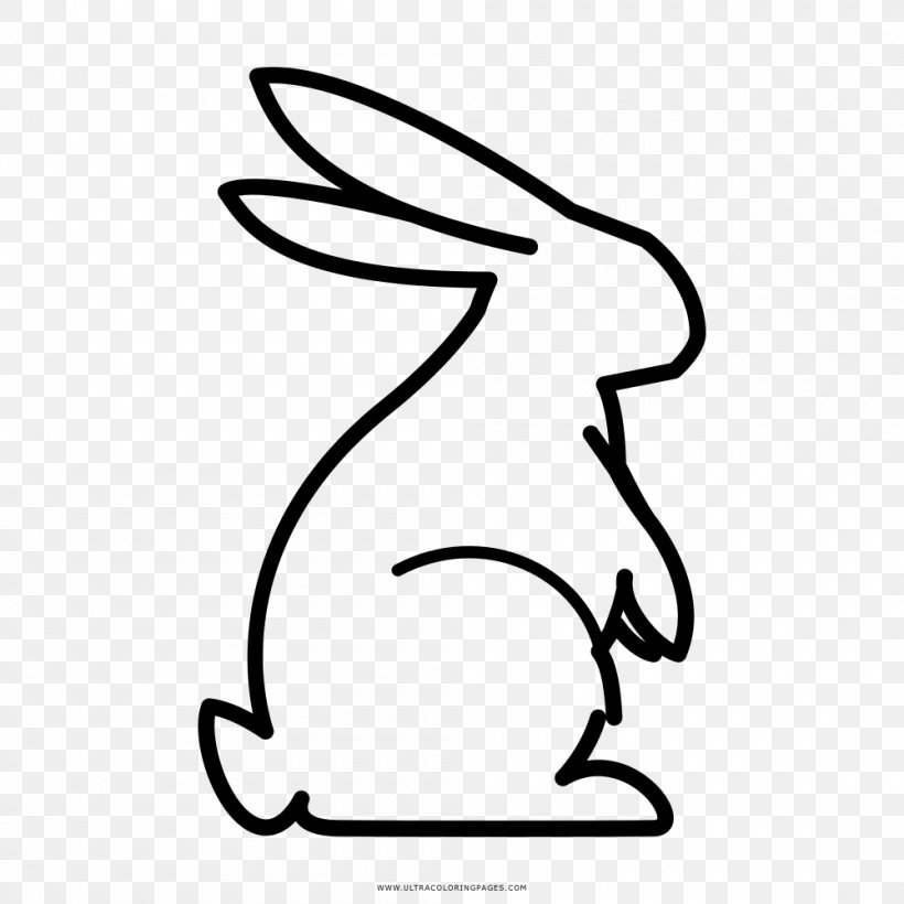Rabbit Black And White Drawing Line Art, PNG, 1000x1000px, Rabbit, Architecture, Area, Art, Artwork Download Free
