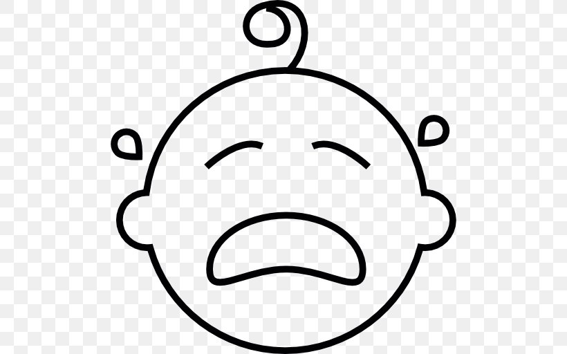 Crying Infant Child Clip Art, PNG, 512x512px, Crying, Area, Black And White, Child, Emoticon Download Free