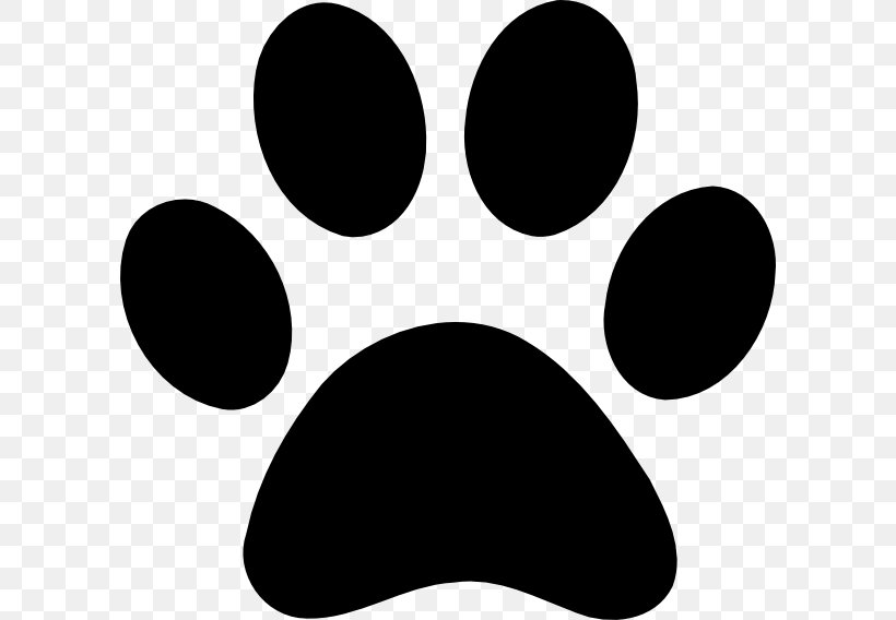 Paw Dog Tiger Clip Art, PNG, 600x568px, Paw, Black, Black And White, Dog, Monochrome Download Free