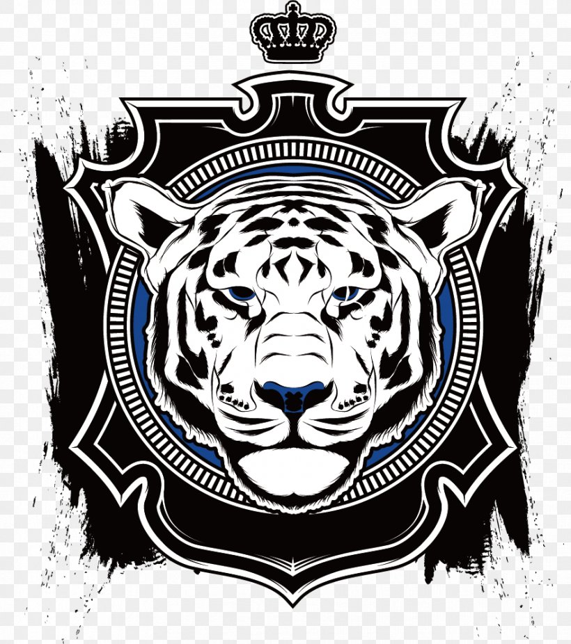 T-shirt Bengal Tiger Crown Logo, PNG, 883x998px, Tshirt, Art, Bengal Tiger, Big Cats, Black Download Free