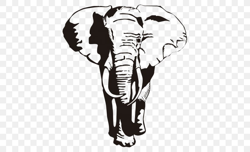 Wall Decal Sticker Elephants, PNG, 500x500px, Wall Decal, Advertising, African Elephant, Art, Black And White Download Free